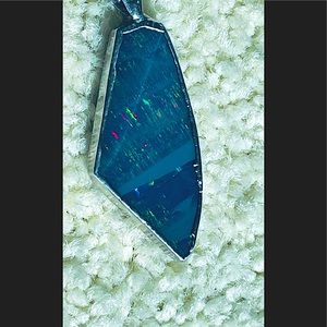 Blue fire 🔥 opal silver rimmed handcrafted natural shaped Australian gemstone